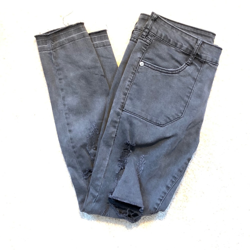 The Ripped Skinny 7 / 8 Black Jeans Cotton On SZ 6